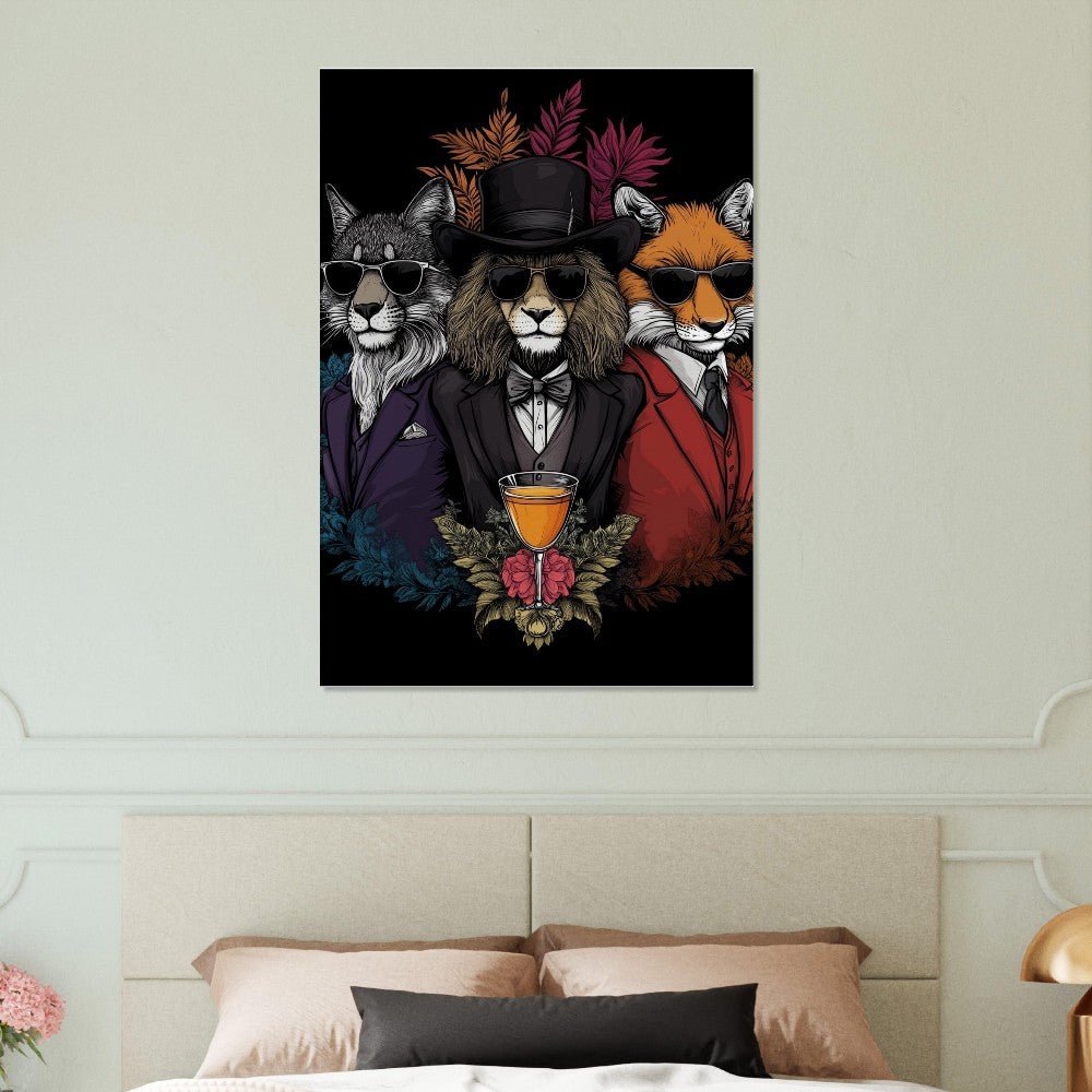 Suited Fox, Wolf & Lion Canvas - ROMAG Store