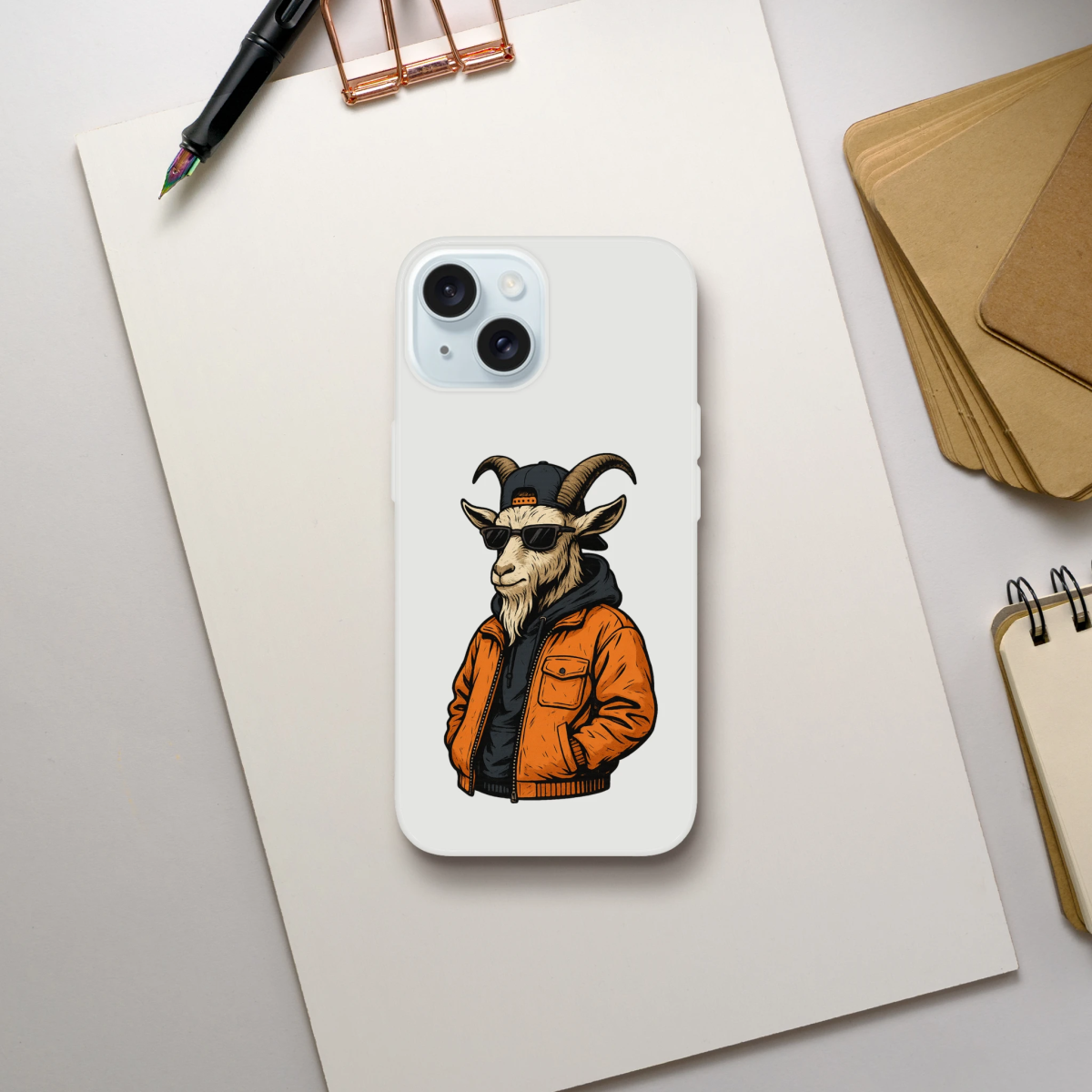 Cool Goat in Streetwear iPhone Flexi Case - ROMAG Store