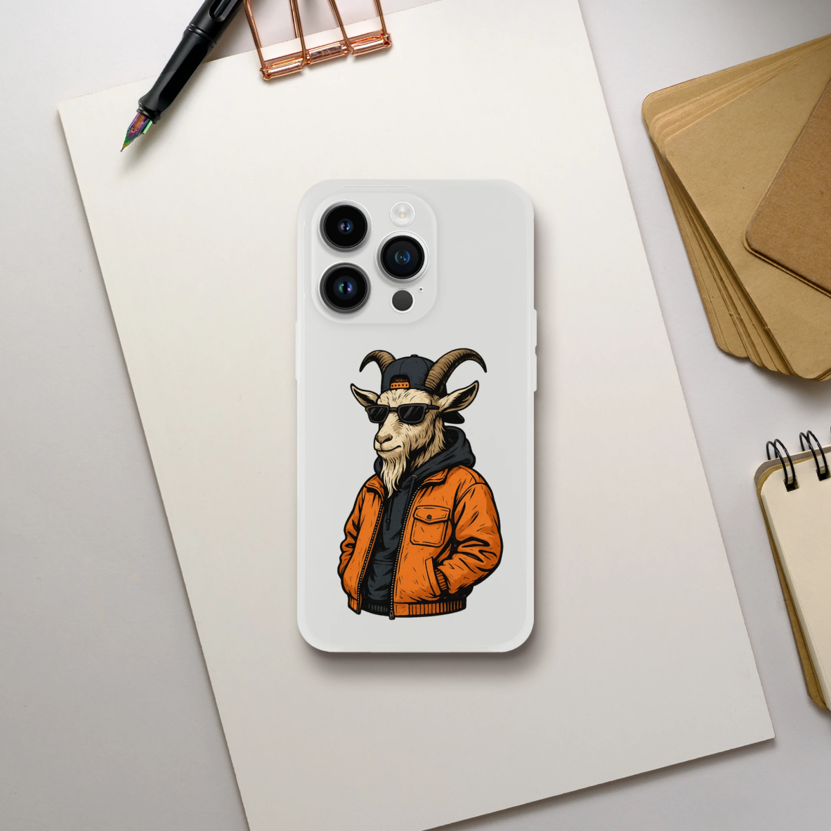 Cool Goat in Streetwear iPhone Flexi Case - ROMAG Store