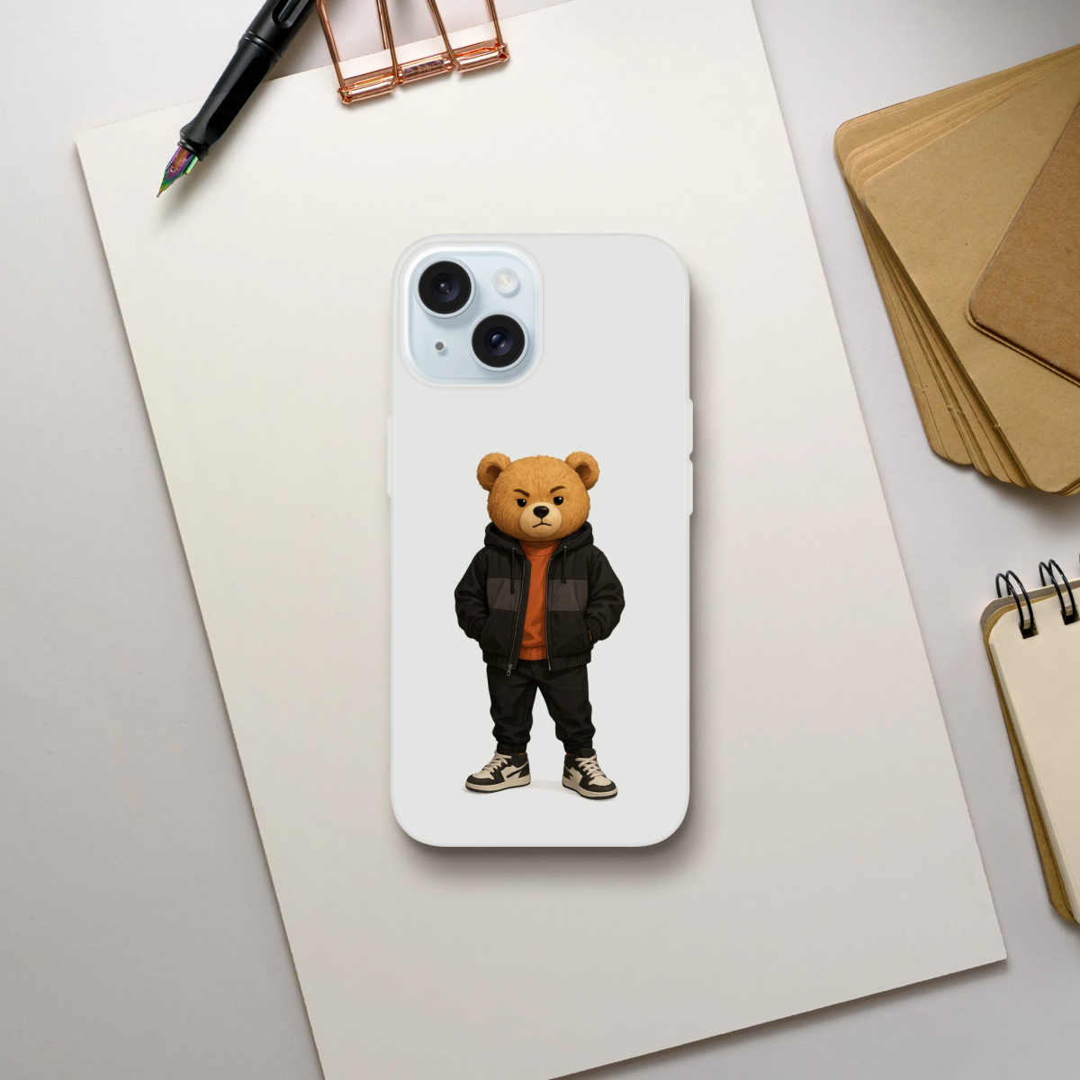 Cool Urban Streetwear Bear iPhone Flexi Case - ROMAG Store