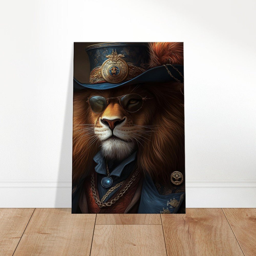 Regal Lion in Steampunk Attire Canvas - ROMAG Store
