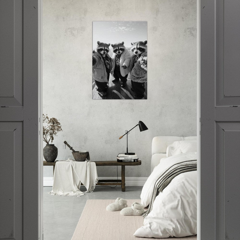 Urban Raccoon Squad Canvas Art - ROMAG Store