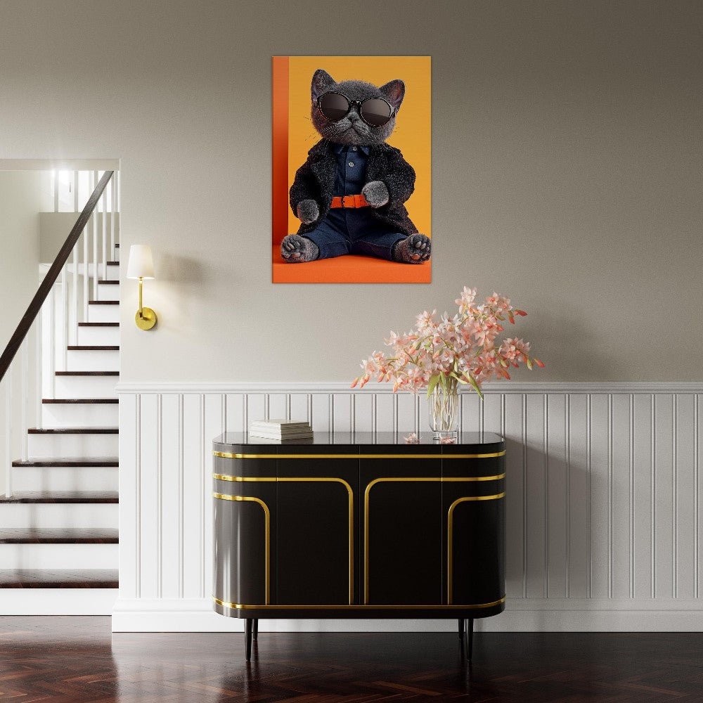 Sophisticated Cat in Shades Canvas - ROMAG Store