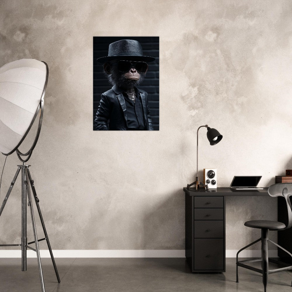 Chimp in Black Suit Canvas - ROMAG Store