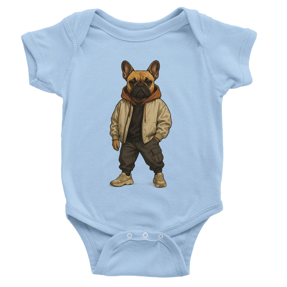 Cool French Bulldog Baby Short Sleeve Bodysuit - ROMAG Store
