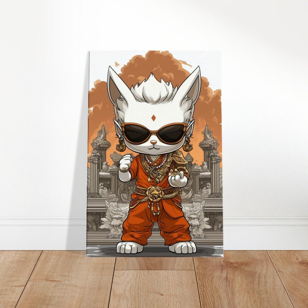 Chic Cat in Robe Canvas Art - ROMAG Store