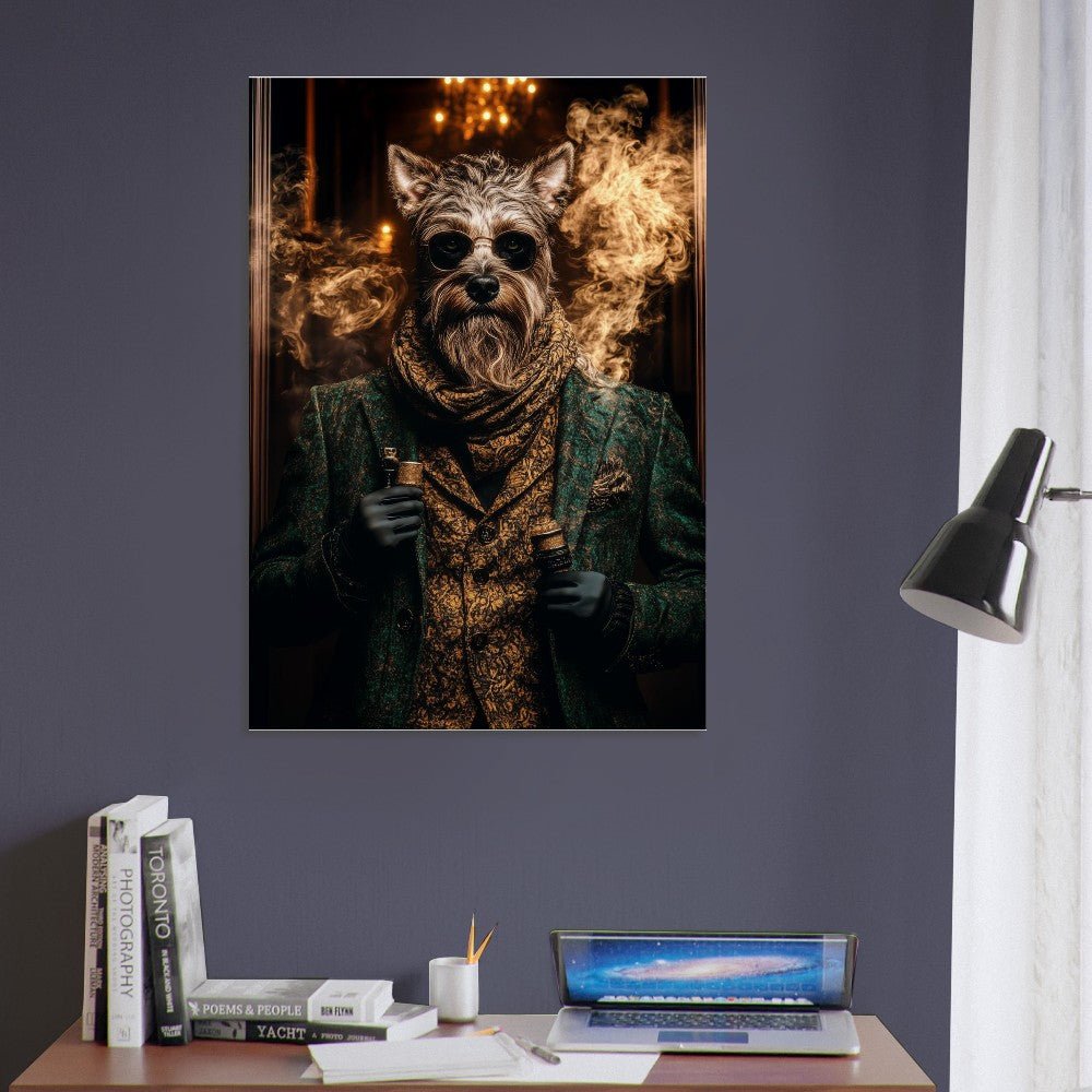 Dapper Dog with Vape Canvas Art - ROMAG Store