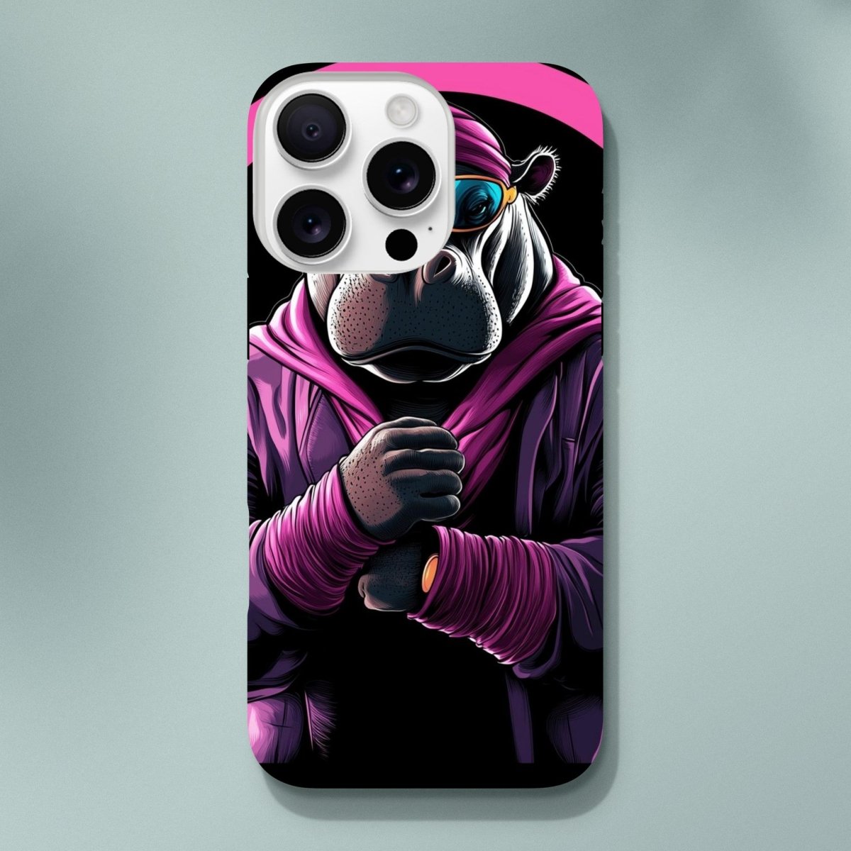Neon Hippo Hype iPhone Tough Case - ROMAG Store