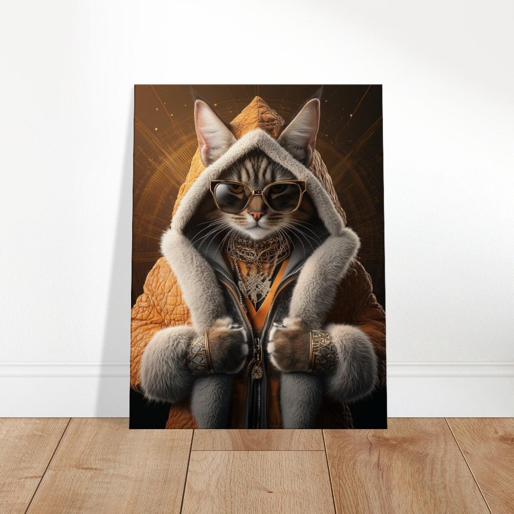 Luxury Cat in Fur Coat Canvas - ROMAG Store