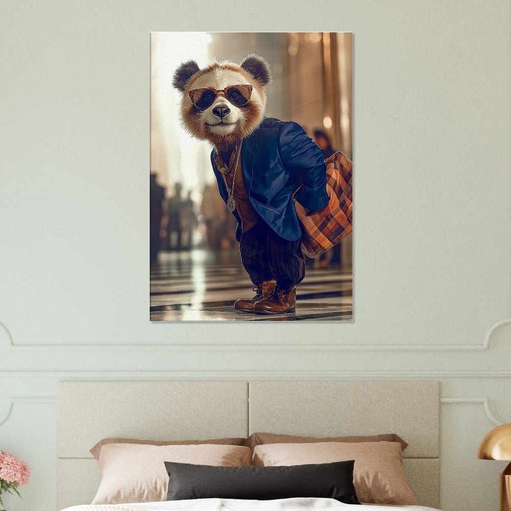 Red Panda in Suit Canvas Art - ROMAG Store