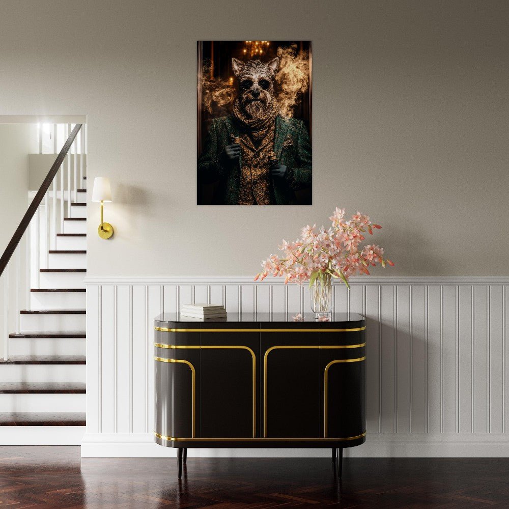 Dapper Dog with Vape Canvas Art - ROMAG Store