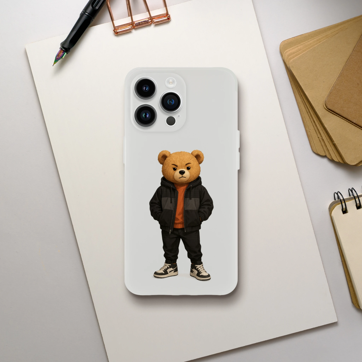 Cool Urban Streetwear Bear iPhone Flexi Case - ROMAG Store