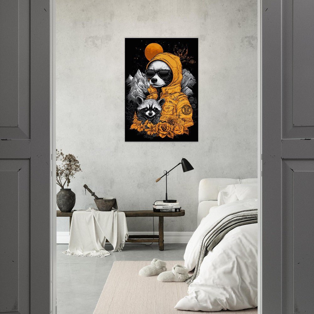 Raccoon in Hoodie Canvas Art - ROMAG Store