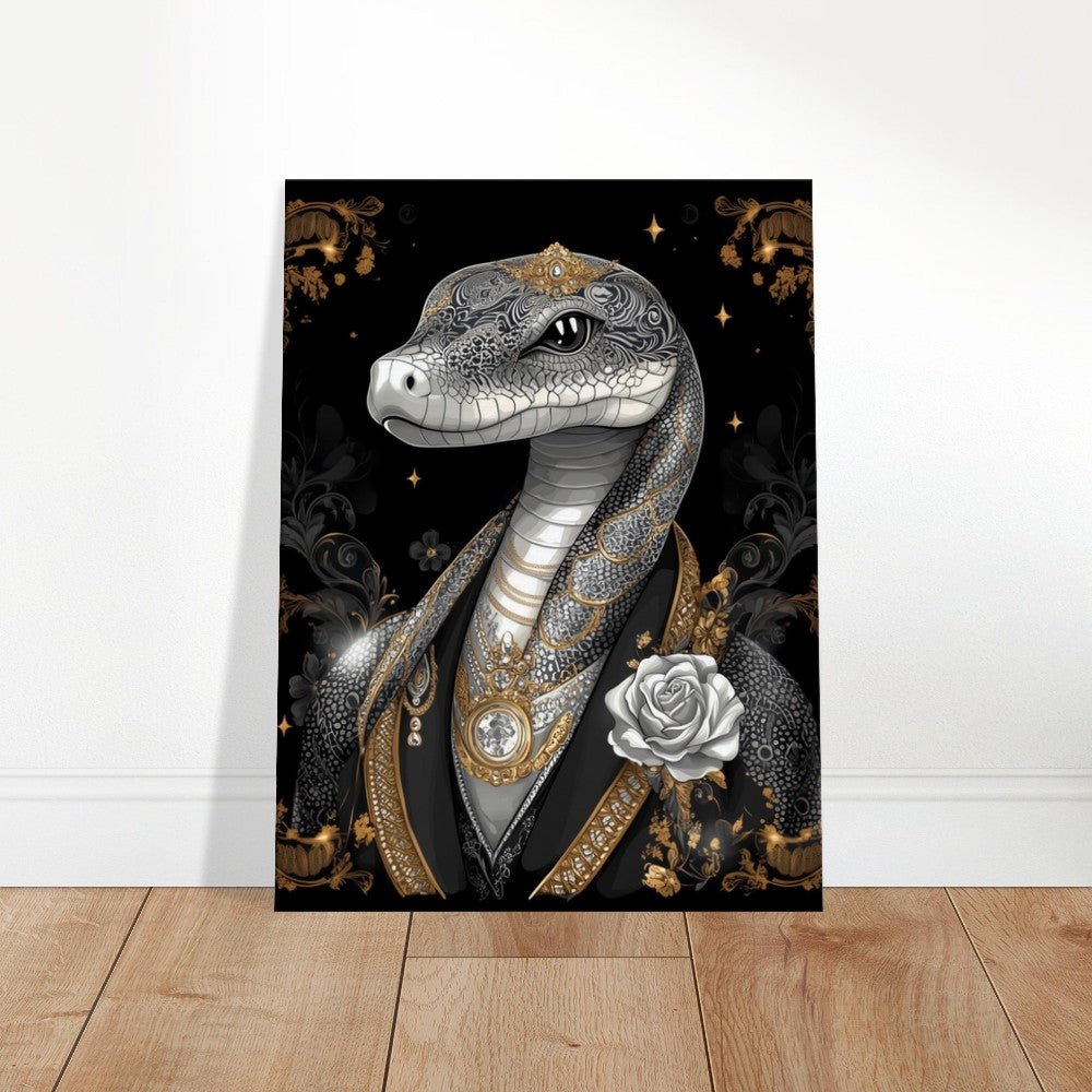 Regal Snake in Black & Gold Suit Canvas - ROMAG Store