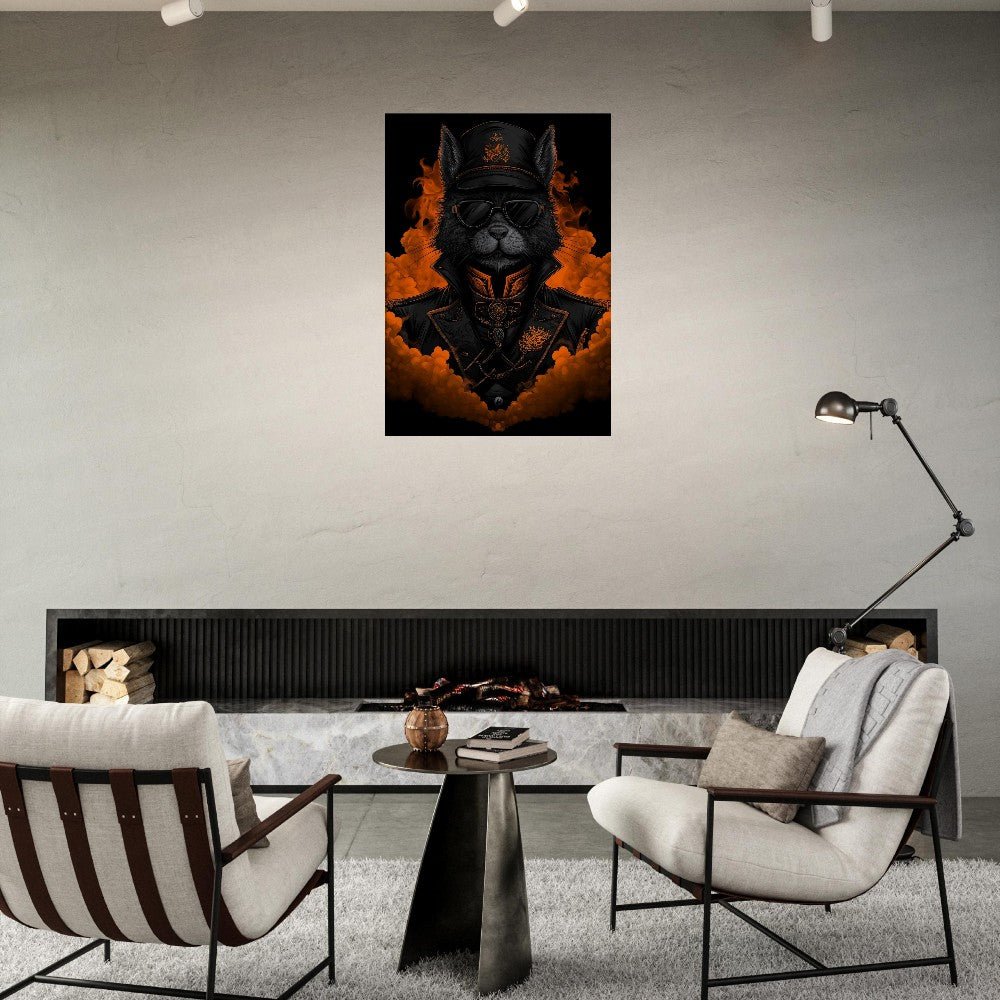 Black Cat Commander Canvas Art - ROMAG Store