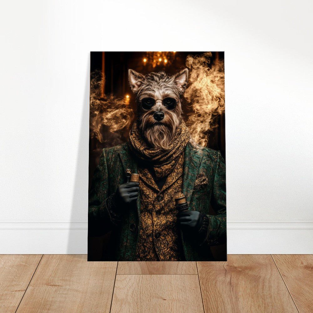 Dapper Dog with Vape Canvas Art - ROMAG Store