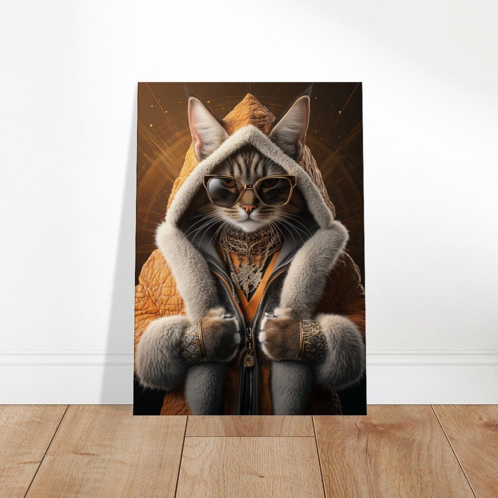 Luxury Cat in Fur Coat Canvas - ROMAG Store