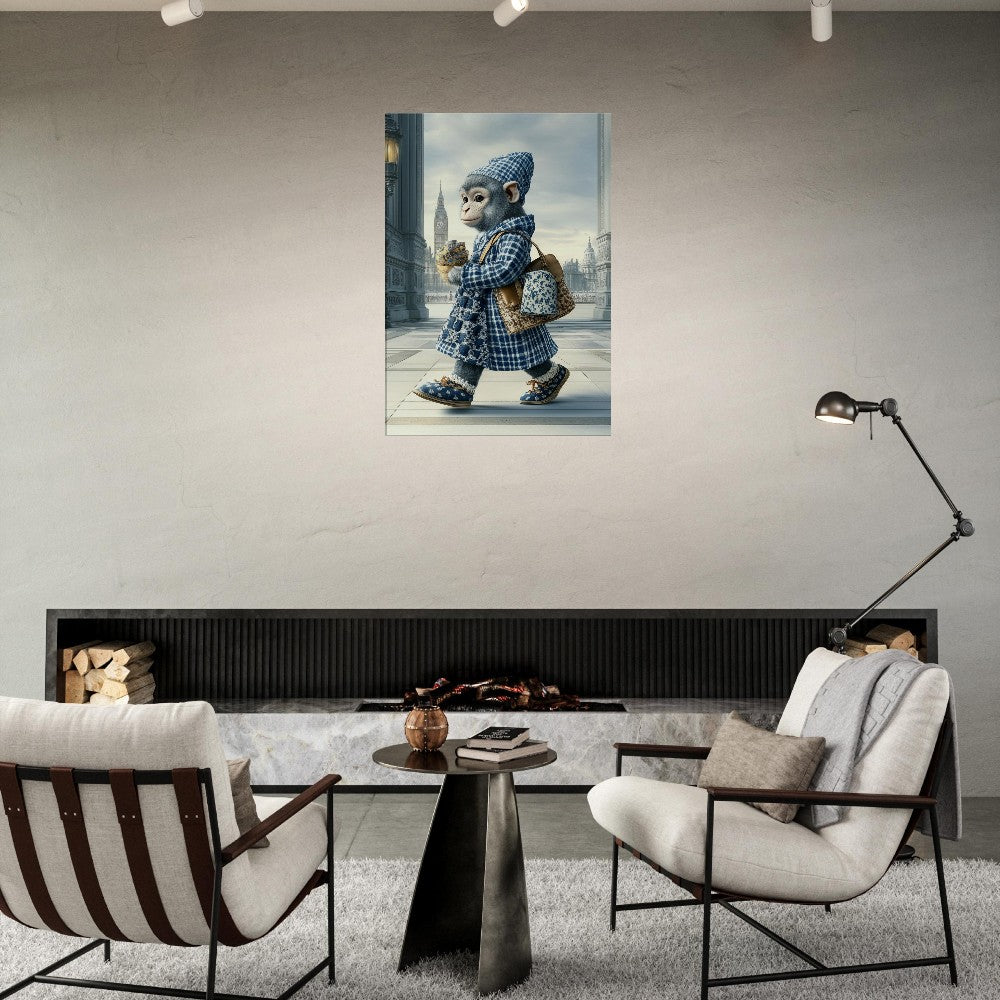 Chic Monkey in Plaid Canvas Art - ROMAG Store