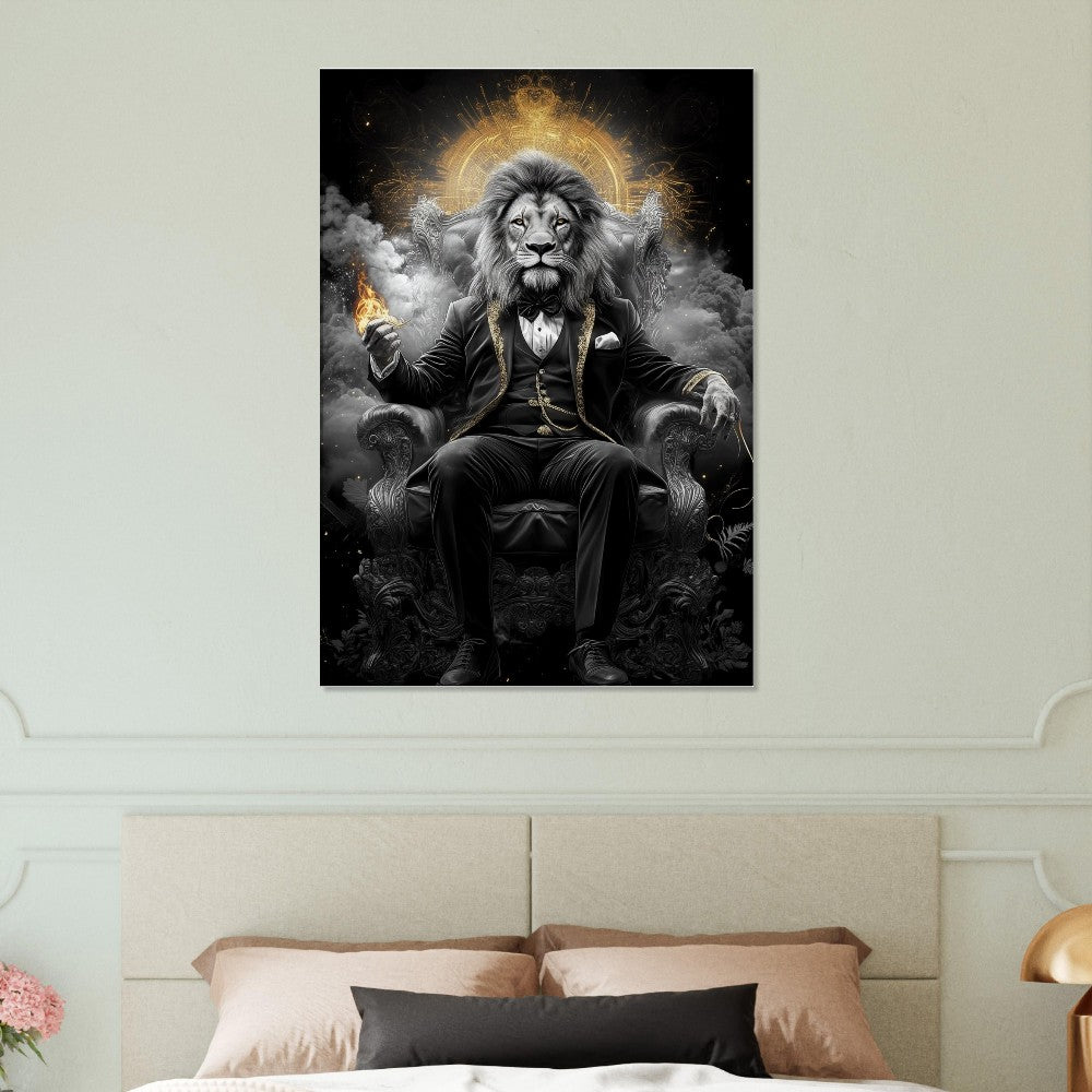 Regal Lion in Tuxedo Canvas Art - ROMAG Store