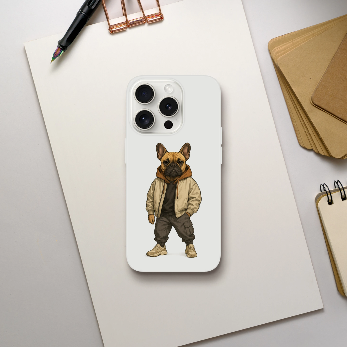 Chic French Bulldog Streetwear iPhone Flexi Case - ROMAG Store
