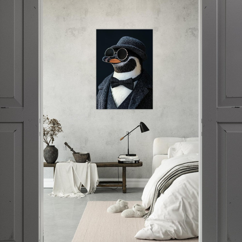 Dapper Penguin in Suit Canvas - ROMAG Store