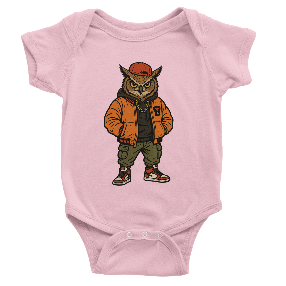 Cool Owl Hip - Hop Baby Short Sleeve Bodysuit - ROMAG Store