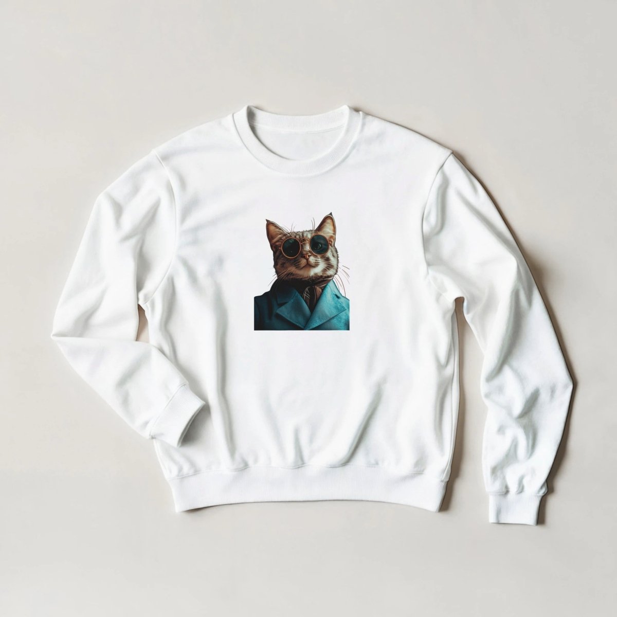 Sophisticated Cat Sweatshirt – Urban Streetwear Style in Your Choice of Six Bold Hues - ROMAG Store