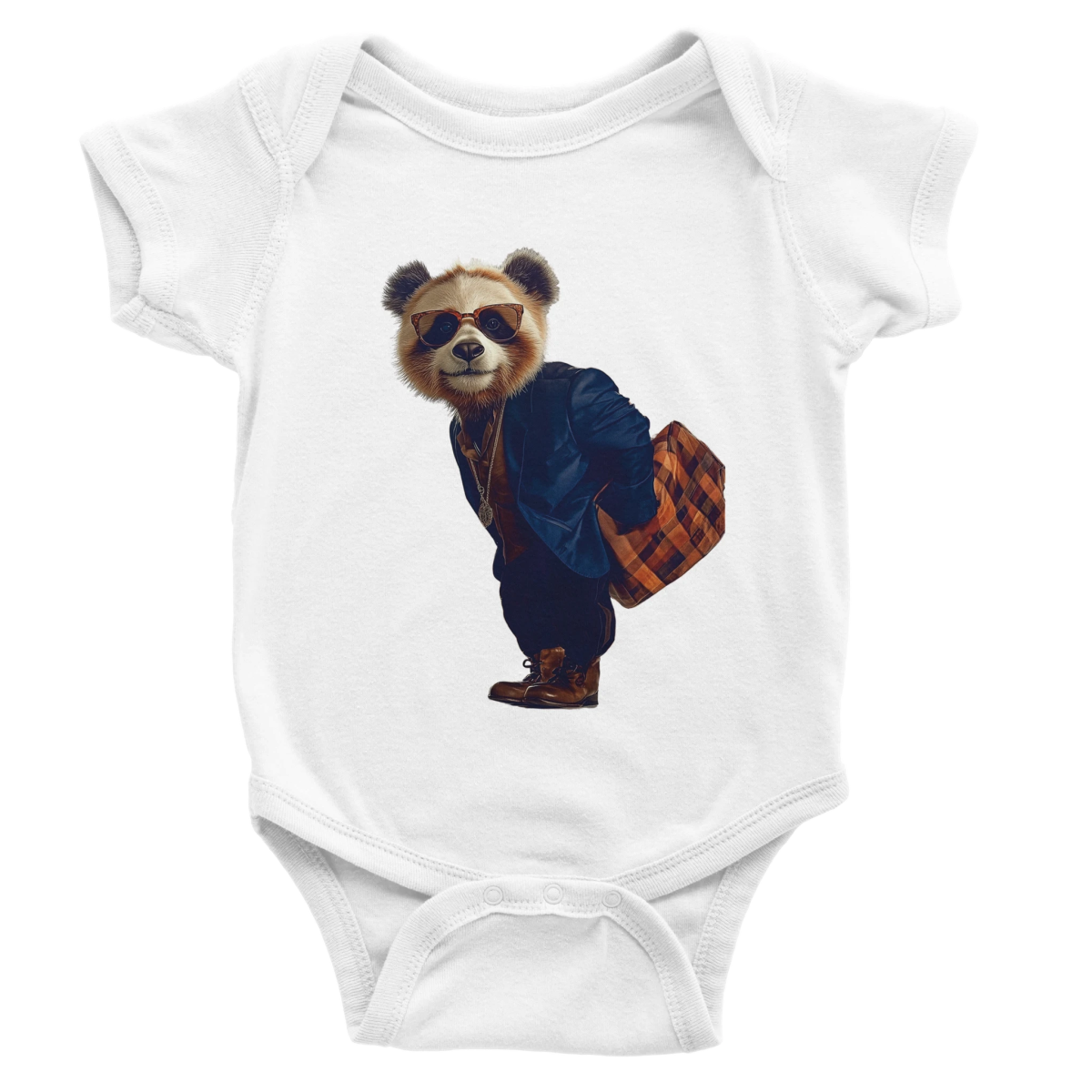 Chic Red Panda Baby Short Sleeve Bodysuit - ROMAG Store