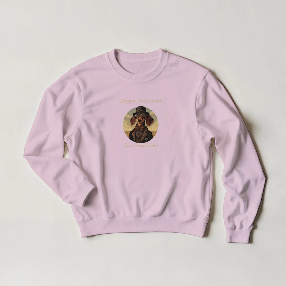 Dapper Dachshund Sweatshirt – The Canine Model Streetwear Graphic Tee - ROMAG Store