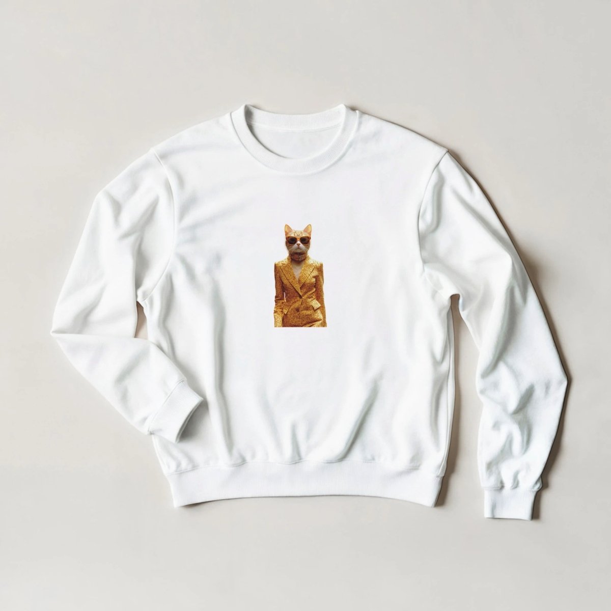 Chic Cat Sweatshirt – Luxe Streetwear Graphic in Your Choice of 6 Hues & Sizes S - 3XL - ROMAG Store