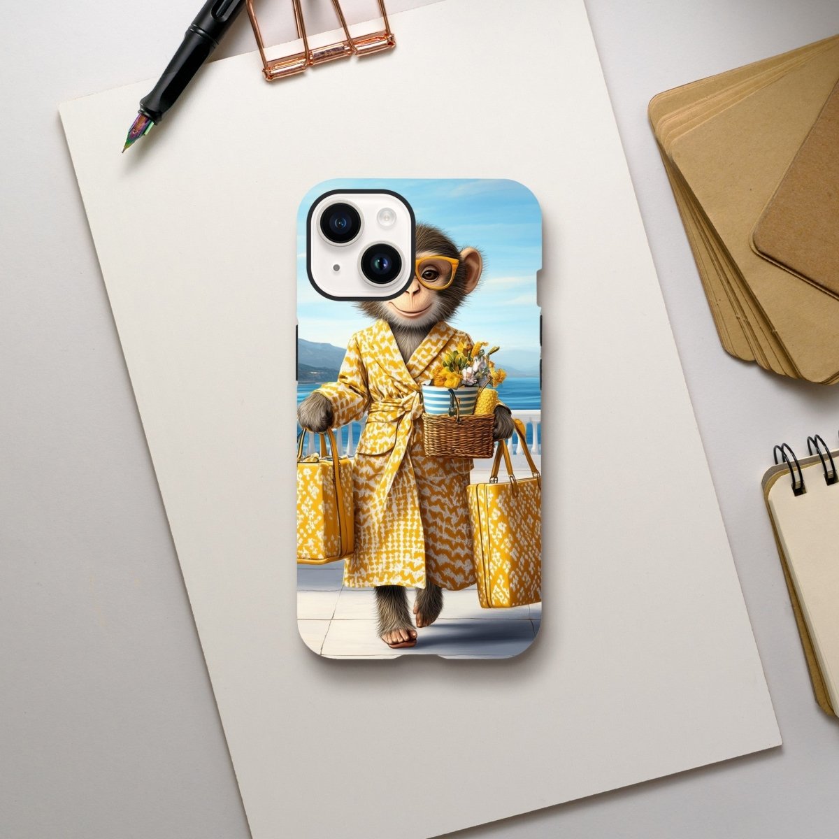 Chic Monkey in Robe iPhone Tough Case - ROMAG Store