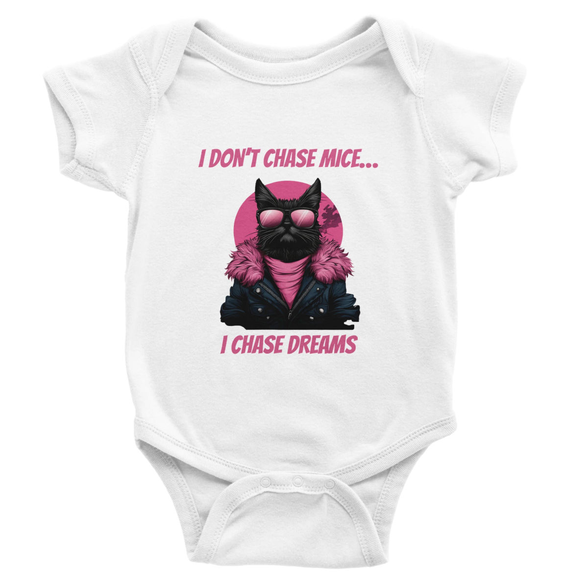 Retro '80s Cool Cat Baby Short Sleeve Bodysuit - ROMAG Store