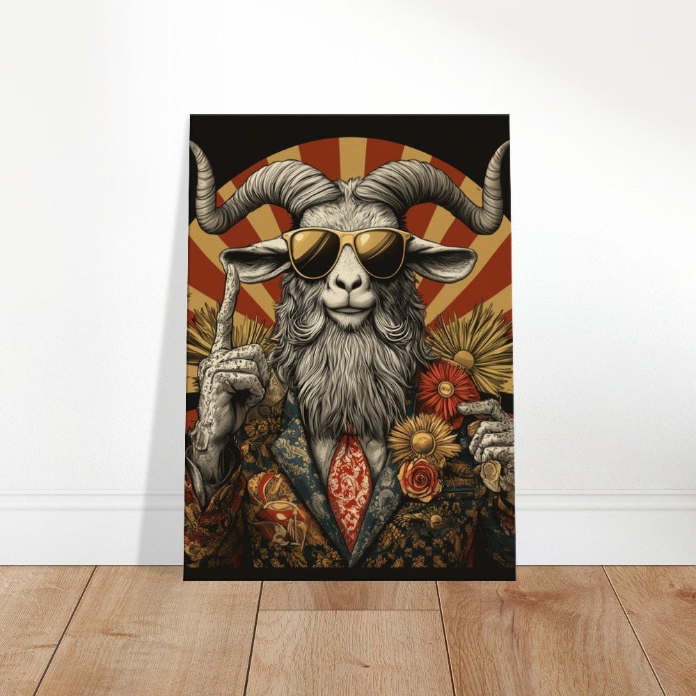 Hipster Goat Canvas Wall Art - ROMAG Store