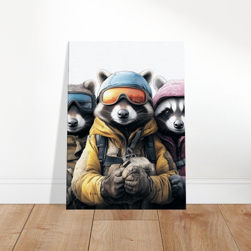 Raccoon Ski Team Canvas Print - ROMAG Store