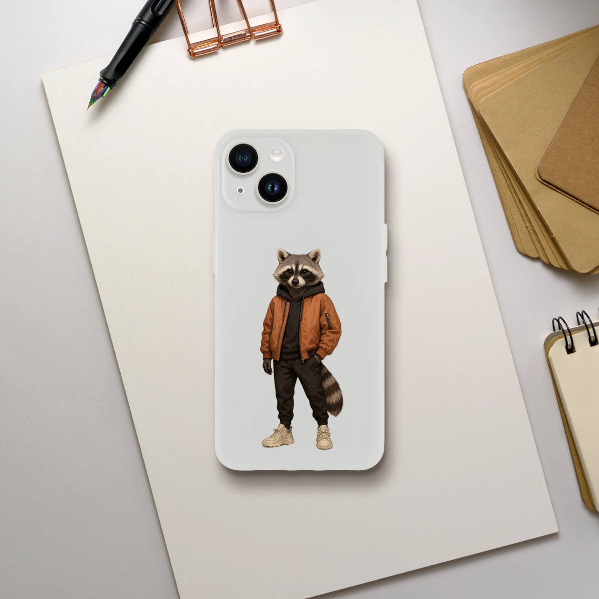 Cool Raccoon Streetwear iPhone Flexi Case - ROMAG Store