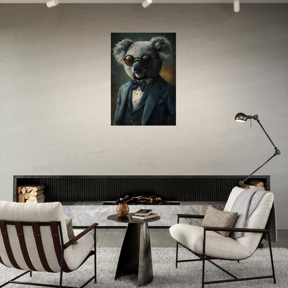 Sophisticated Koala in Suit Canvas Art - ROMAG Store
