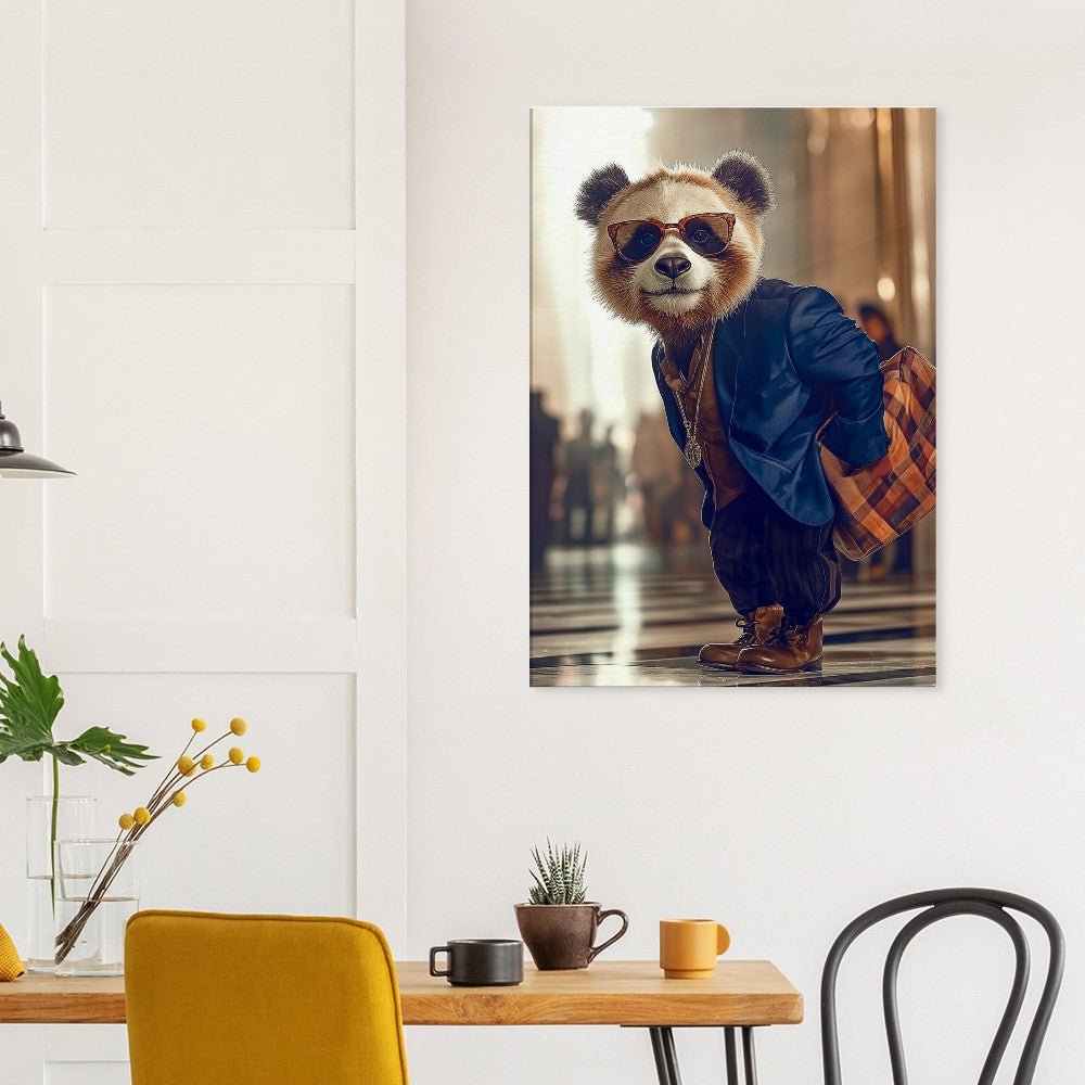 Red Panda in Suit Canvas Art - ROMAG Store