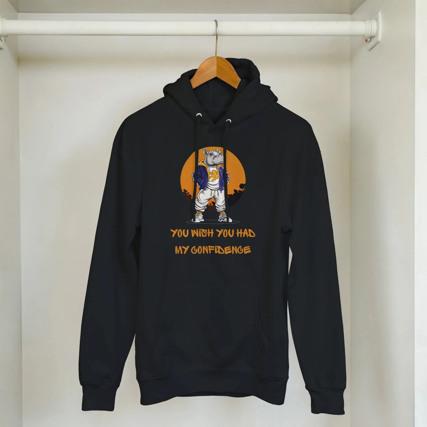 Confident Hippo Streetwear Hoodie - ROMAG Store