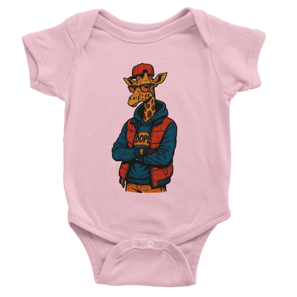 Cool Giraffe Streetwear Baby Short Sleeve Bodysuit - ROMAG Store