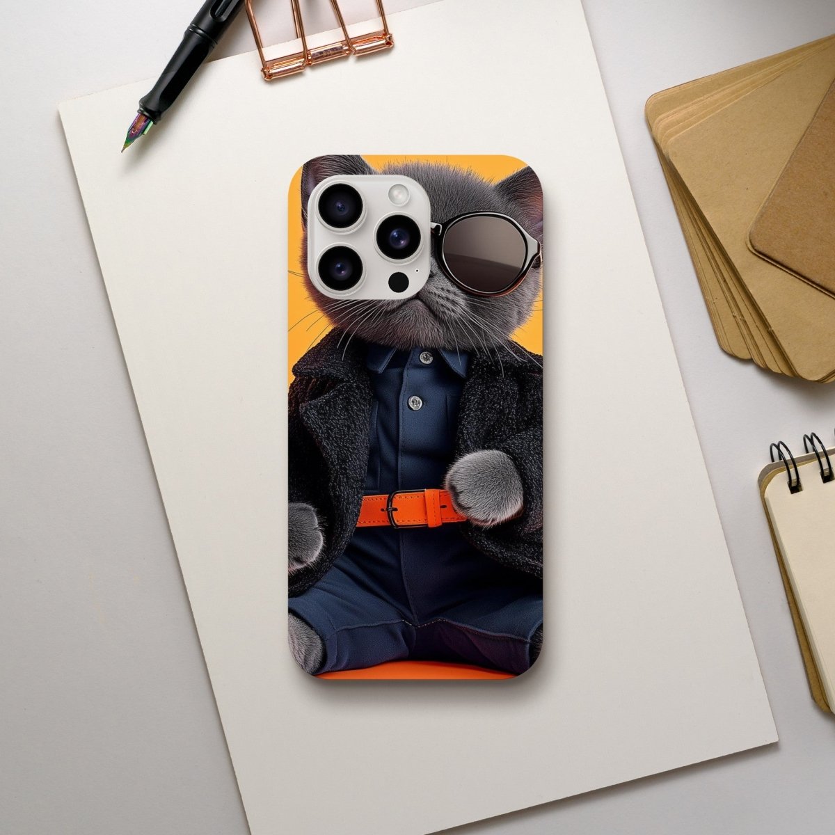 Chic Cat in Shades: Animal Fashion Week iPhone Tough Case - ROMAG Store