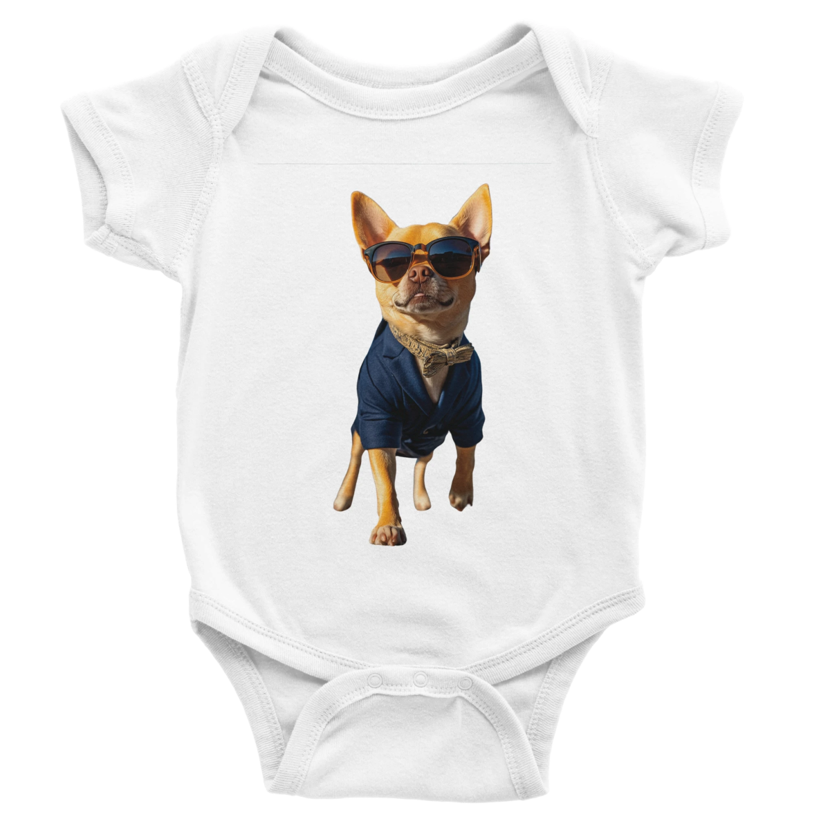 Chihuahua Chic Baby Short Sleeve Bodysuit - ROMAG Store