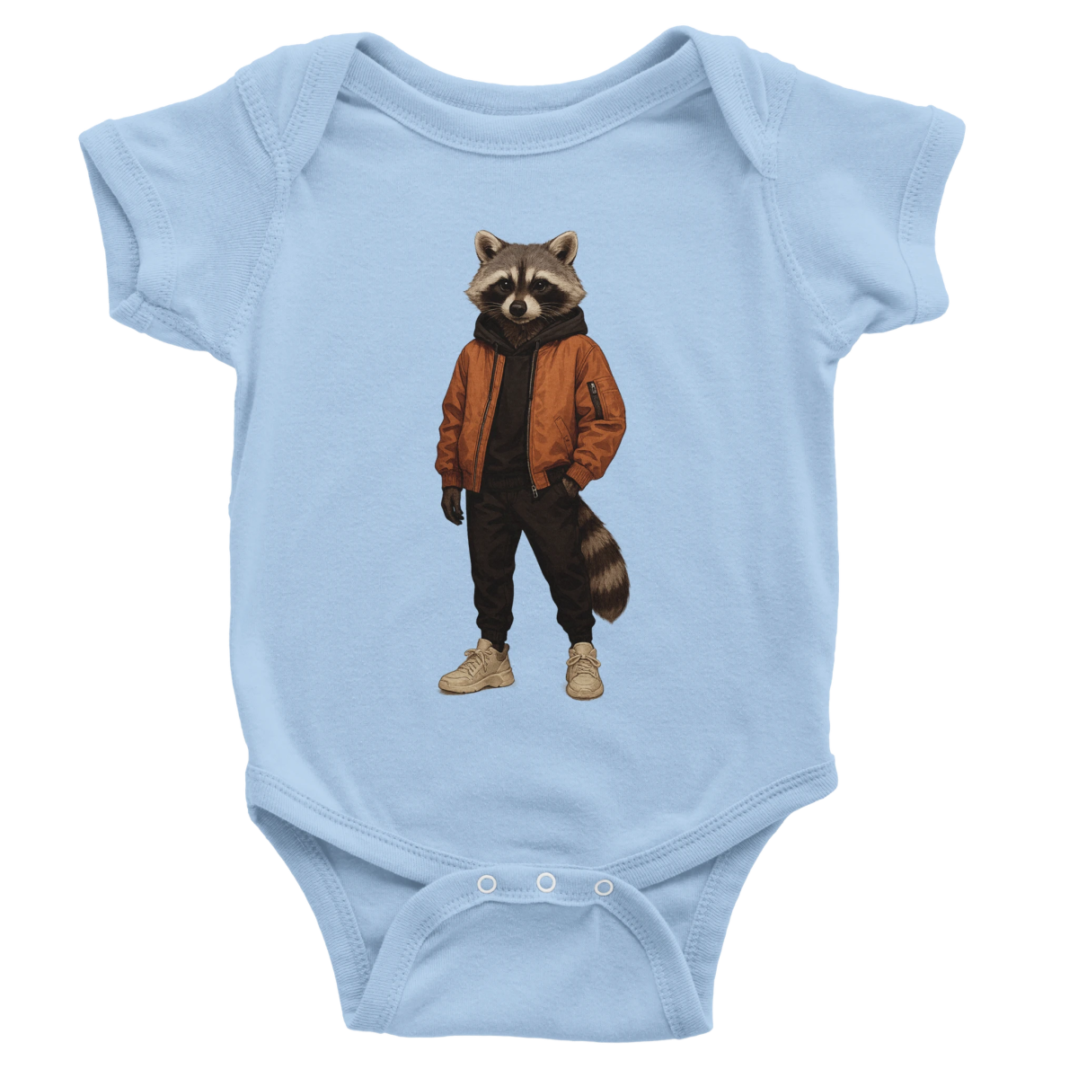 Cool Raccoon Baby Short Sleeve Bodysuit - ROMAG Store