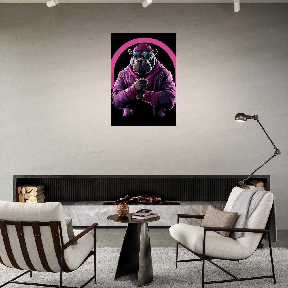 Urban Hippo in Pink Canvas Art - ROMAG Store