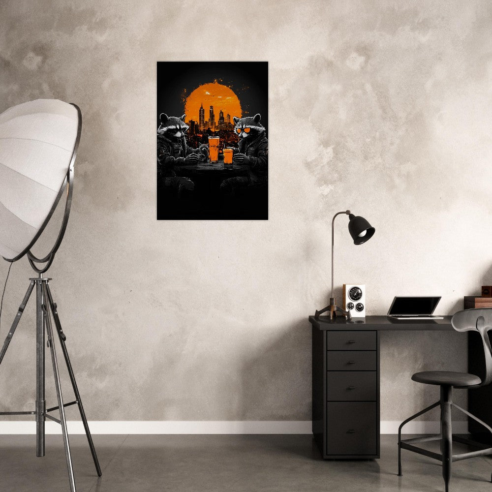 Urban Raccoon Squad Canvas Art - ROMAG Store