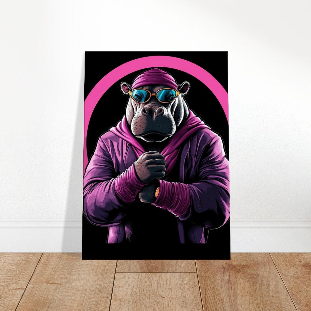 Urban Hippo in Pink Canvas Art - ROMAG Store
