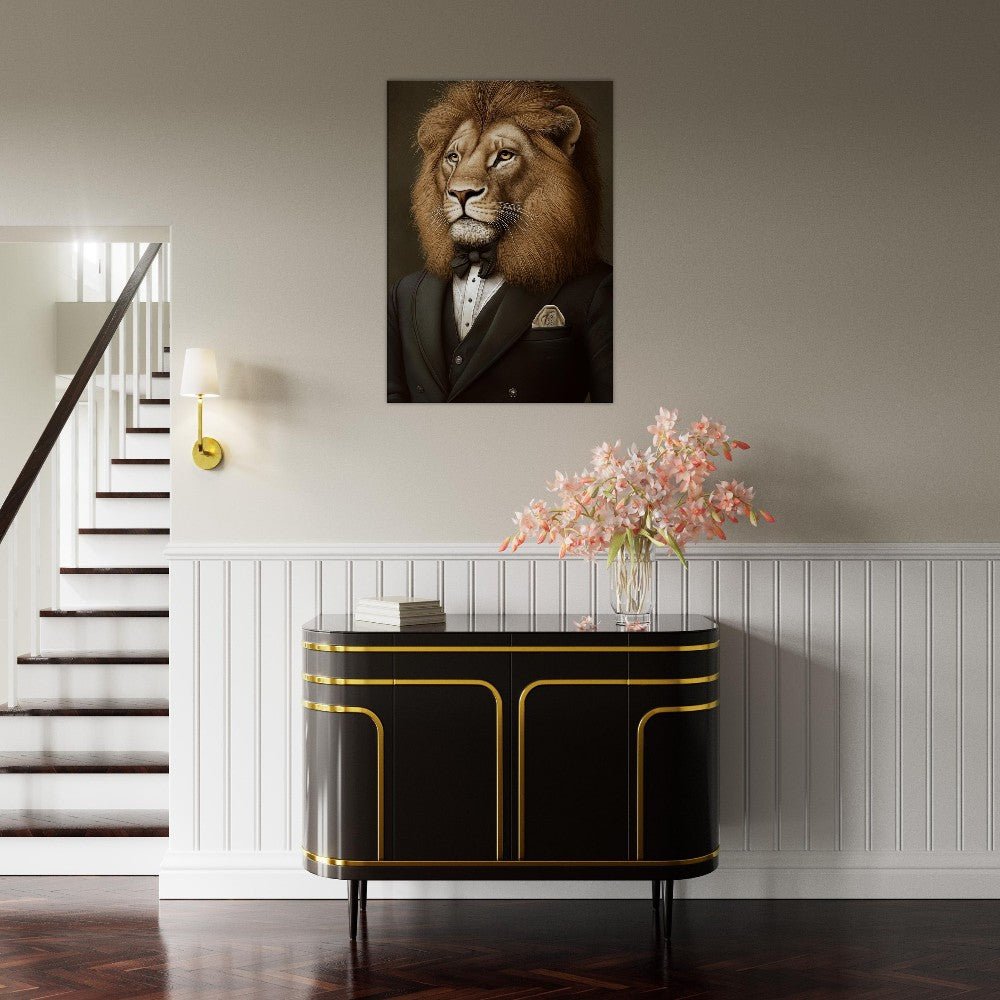 Luxury Lion in Suit Canvas - ROMAG Store