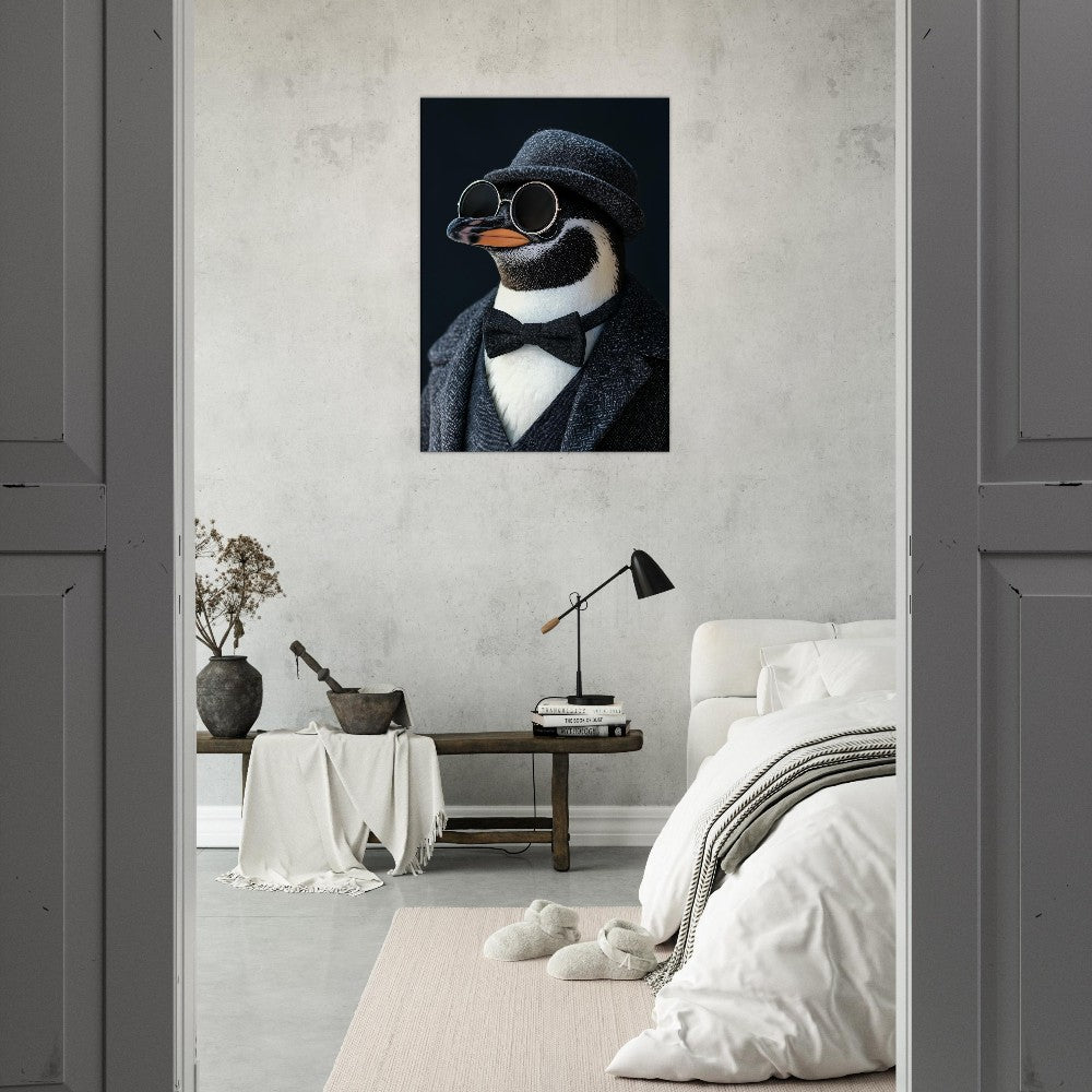 Dapper Penguin in Suit Canvas - ROMAG Store