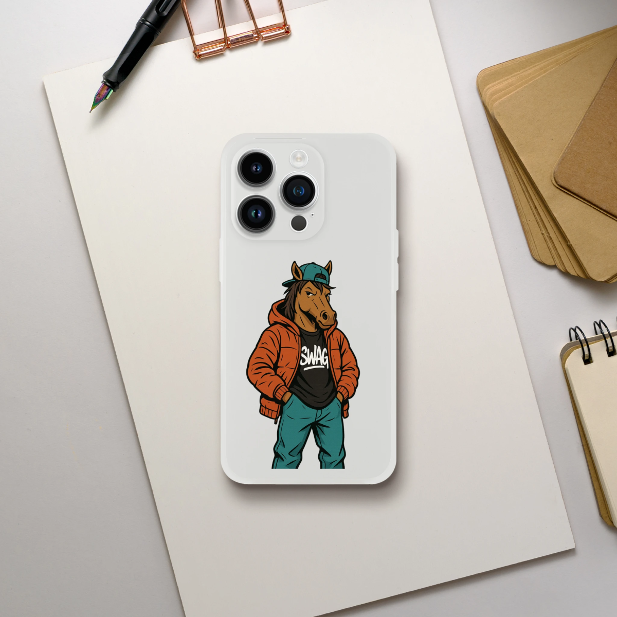 Cool Horse with Swag iPhone Flexi Case - ROMAG Store