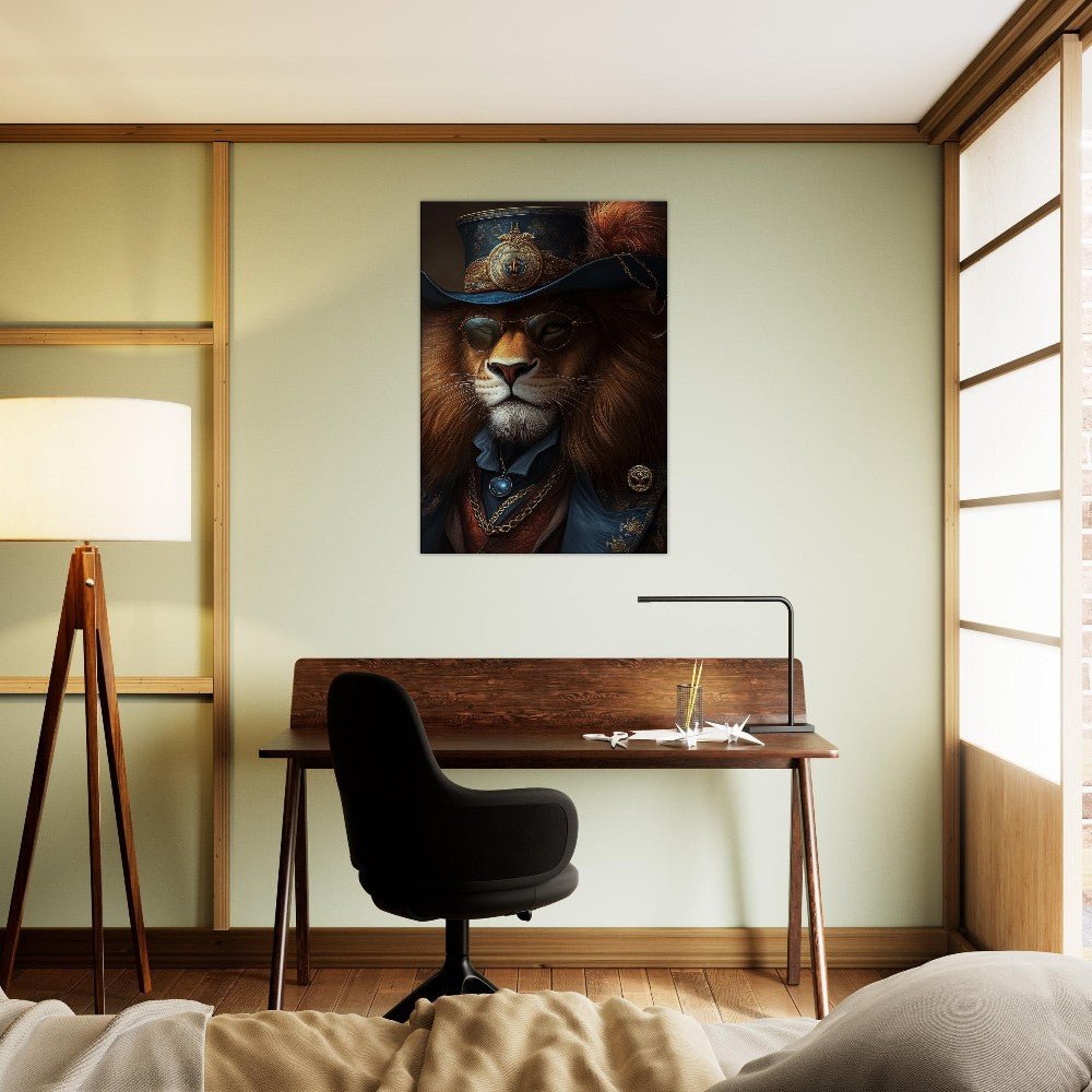 Regal Lion in Steampunk Attire Canvas - ROMAG Store