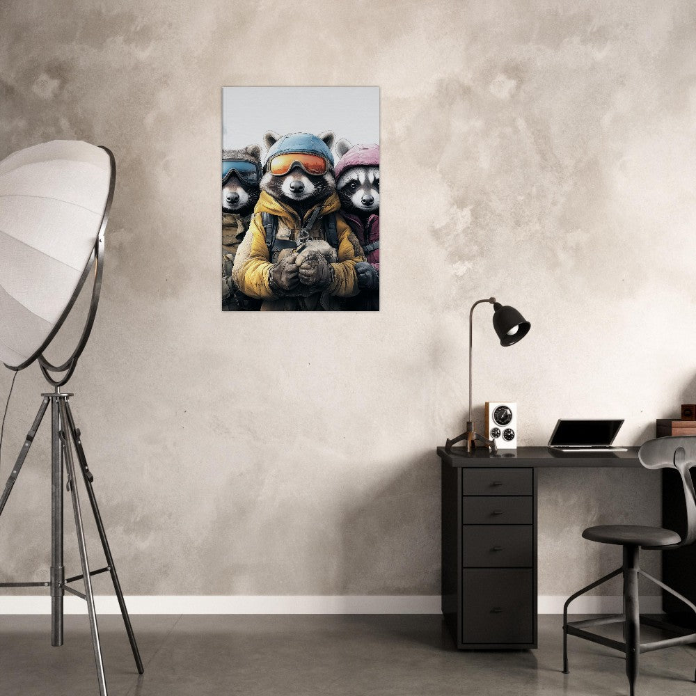Raccoon Ski Team Canvas Print - ROMAG Store